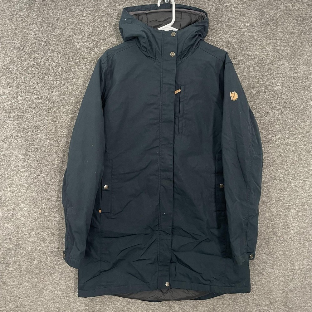 Fjallraven Kiruna Padded Parka Coat Womens XL Blue G-1000 Hooded Insulated - Picture 1 of 11